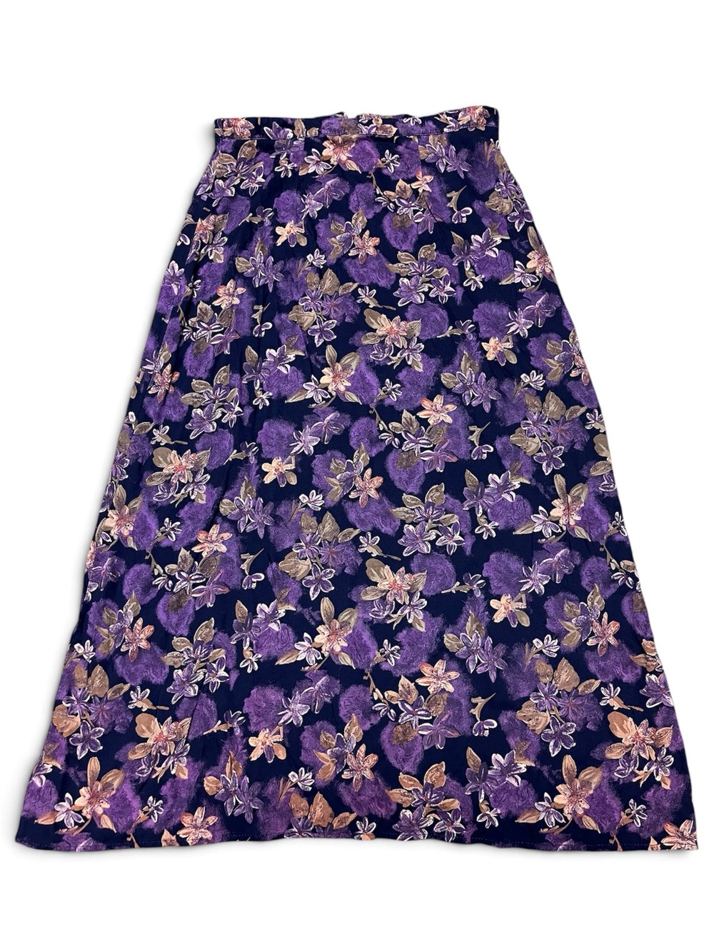 Herman Geist vintage women’s Purple Floral A-Line Skirt